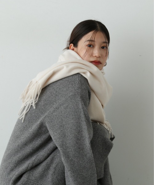 N.（N. Natural Beauty Basic）（エヌエヌナチュラルビューティーベーシック）の「◆ベーシックストール（ストール/ショール・レディース・ネイビー/レッド/オフホワイト・ﾌﾘ-）」の4枚目の写真