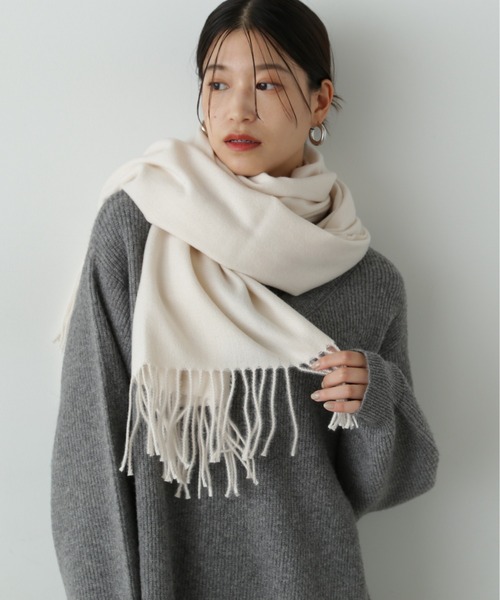 N.（N. Natural Beauty Basic）（エヌエヌナチュラルビューティーベーシック）の「◆ベーシックストール（ストール/ショール・レディース・ネイビー/レッド/オフホワイト・ﾌﾘ-）」の5枚目の写真