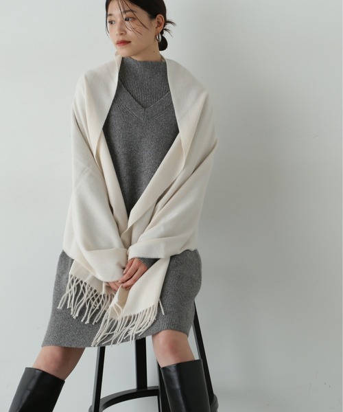 N.（N. Natural Beauty Basic）（エヌエヌナチュラルビューティーベーシック）の「◆ベーシックストール（ストール/ショール・レディース・ネイビー/レッド/オフホワイト・ﾌﾘ-）」の6枚目の写真
