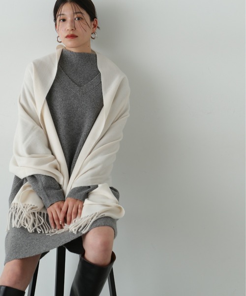 N.（N. Natural Beauty Basic）（エヌエヌナチュラルビューティーベーシック）の「◆ベーシックストール（ストール/ショール・レディース・ネイビー/レッド/オフホワイト・ﾌﾘ-）」の8枚目の写真