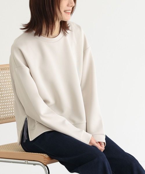 n'OrLABEL(ノアールレーベル)の「『サイドファスナーダンボールプルオーバー』(スウェット・レディース・アイボリー/ブラック/チャコール・1/2)」の5枚目の写真