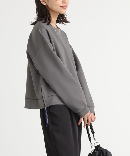 n'OrLABEL(ノアールレーベル)の「『サイドファスナーダンボールプルオーバー』(スウェット・レディース・アイボリー/ブラック/チャコール・1/2)」の12枚目の写真