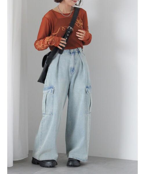 【セール】フロントタックカーゴデニムパンツ（その他パンツ）｜ehka sopo（エヘカソポ）