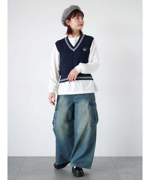 ehka sopo(エヘカソポ)の「フロントタックカーゴデニムパンツ(その他パンツ・レディース・ピンク/サックスブルー/ブルー・F)」の7枚目の写真