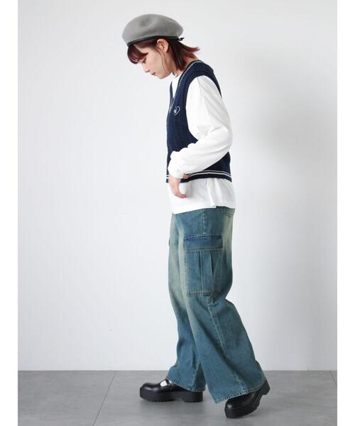 ehka sopo(エヘカソポ)の「フロントタックカーゴデニムパンツ(その他パンツ・レディース・ピンク/サックスブルー/ブルー・F)」の8枚目の写真