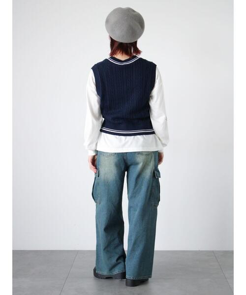 ehka sopo(エヘカソポ)の「フロントタックカーゴデニムパンツ(その他パンツ・レディース・ピンク/サックスブルー/ブルー・F)」の9枚目の写真