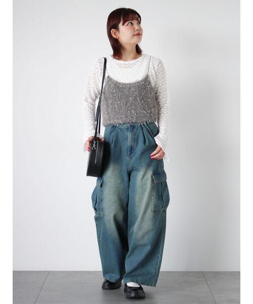 ehka sopo(エヘカソポ)の「フロントタックカーゴデニムパンツ(その他パンツ・レディース・ピンク/サックスブルー/ブルー・F)」の12枚目の写真