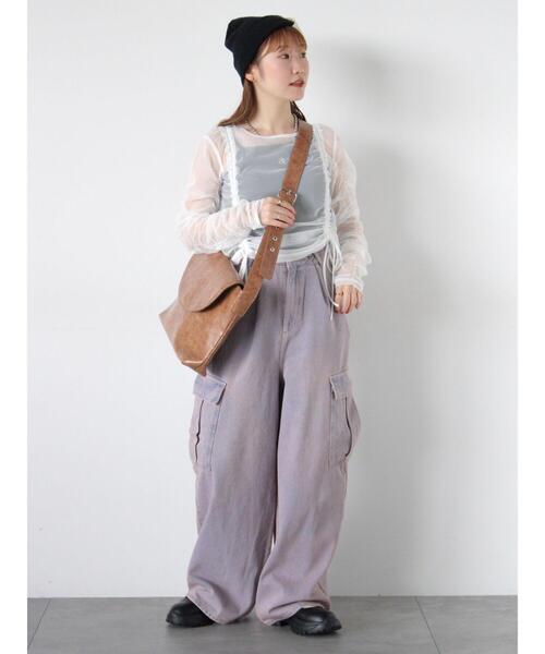 ehka sopo(エヘカソポ)の「フロントタックカーゴデニムパンツ(その他パンツ・レディース・ピンク/サックスブルー/ブルー・F)」の18枚目の写真