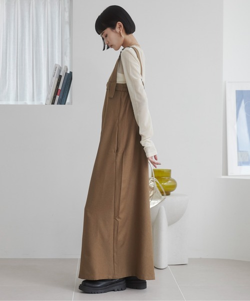 ANGIE（アンジー）の「エステルツイルベルトジャンスカ / ジャンパースカート（ジャンパースカート・レディース・ダークグレー/ベージュ/ブラック・FREE）」の8枚目の写真