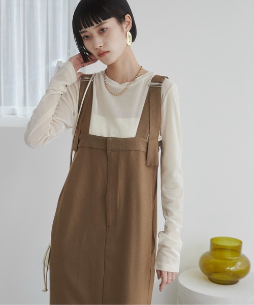 ANGIE（アンジー）の「エステルツイルベルトジャンスカ / ジャンパースカート（ジャンパースカート・レディース・ダークグレー/ベージュ/ブラック・FREE）」の12枚目の写真