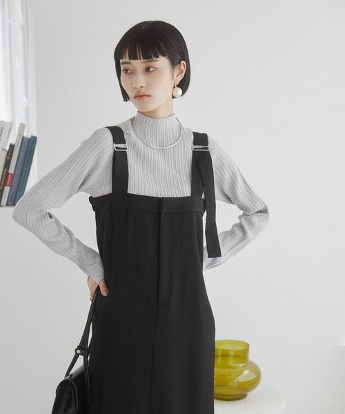 ANGIE（アンジー）の「エステルツイルベルトジャンスカ / ジャンパースカート（ジャンパースカート・レディース・ダークグレー/ベージュ/ブラック・FREE）」の4枚目の写真