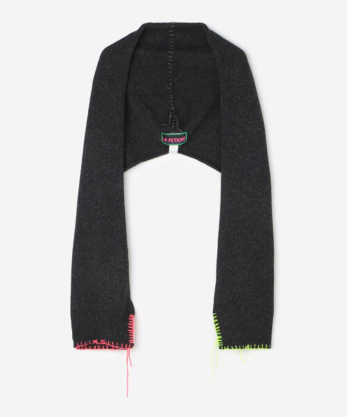 Bshop(ビショップ)の「LA FETICHE | ウール フーデッドセータースカーフ KIKI(マフラー・レディース・ダークグレー/グレー系その他・ONE)」の3枚目の写真