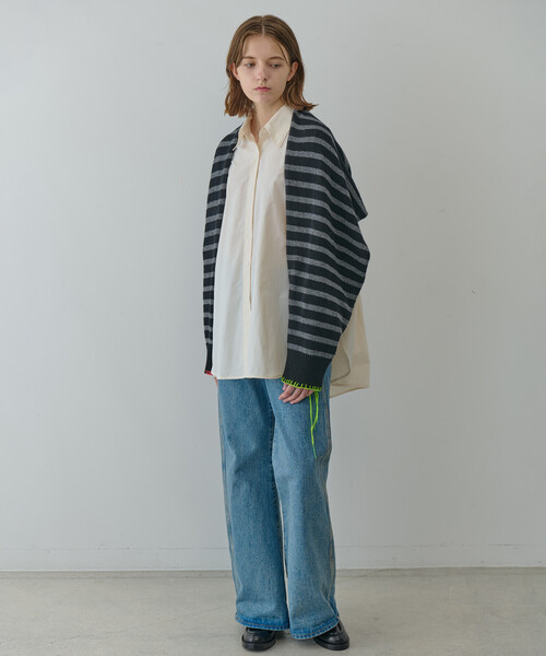 Bshop(ビショップ)の「LA FETICHE | ウール フーデッドセータースカーフ KIKI(マフラー・レディース・ダークグレー/グレー系その他・ONE)」の10枚目の写真