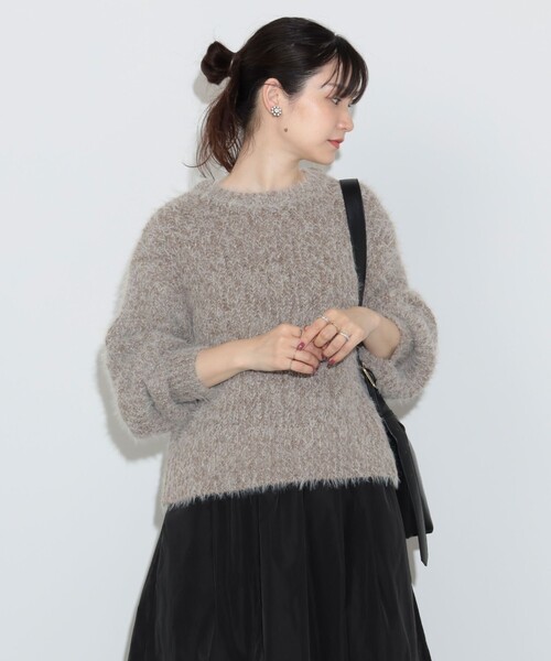BEAMS HEART(ビームスハート)の「配色 シャギーニット(ニット/セーター・レディース・イエロー系その他2/ブルー/ベージュ/オレンジ・FREE)」の17枚目の写真