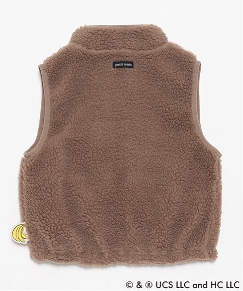 petit main（プティマイン）の「【おさるのジョージ】ボアベスト（ベスト・キッズ・モカ/キナリ・S/M/L）」の7枚目の写真