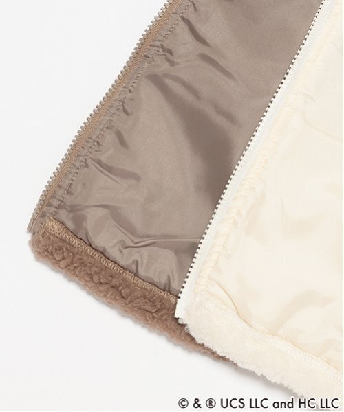 petit main（プティマイン）の「【おさるのジョージ】ボアベスト（ベスト・キッズ・モカ/キナリ・S/M/L）」の14枚目の写真