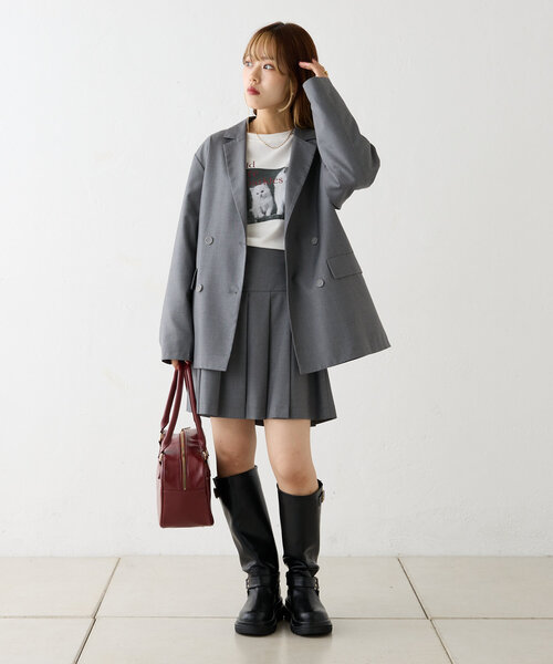 w closet（ダブルクローゼット）の「サイドリボン付きプリーツスカート