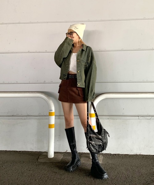 non-hedge(ノンヘッジ)の「バックタグデニムショート丈Gジャン(デニムジャケット・レディース・ブラック/インディゴブルー/ブルー・FREE)」の11枚目の写真