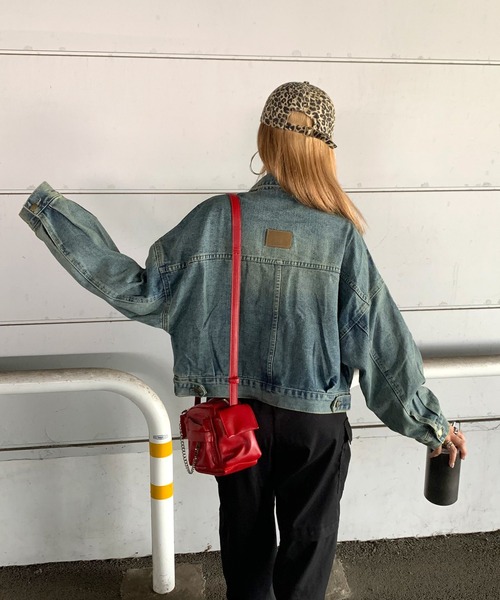 non-hedge(ノンヘッジ)の「バックタグデニムショート丈Gジャン(デニムジャケット・レディース・ブラック/インディゴブルー/ブルー・FREE)」の19枚目の写真