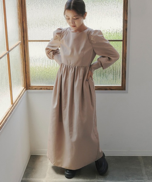 関税送料込★PATOU ボリュームスリーブワンピース セール】<yuiさんコラボ>ボリュームスリーブワンピース
