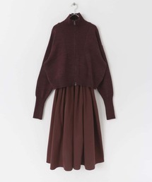 KBF | フロントZIPニットセットキャミワンピース(ワンピース)