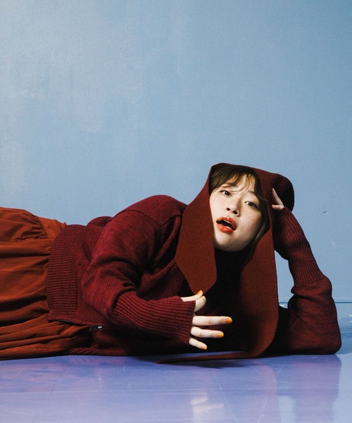 KBF（ケイビーエフ）の「フロントZIPニットセットキャミワンピース（ワンピース・レディース・ブラック/ボルドー・ONE）」の20枚目の写真