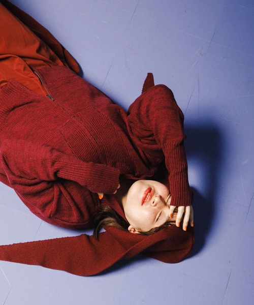 KBF（ケイビーエフ）の「フロントZIPニットセットキャミワンピース（ワンピース・レディース・ブラック/ボルドー・ONE）」の22枚目の写真