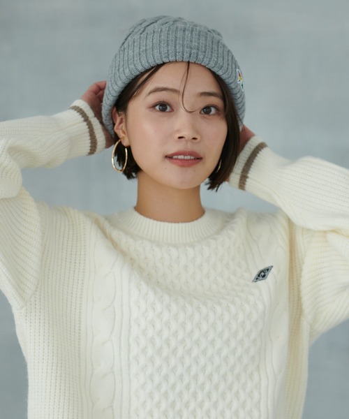 セール】リバーシブル ケーブルニット シェア キャップ（ニット