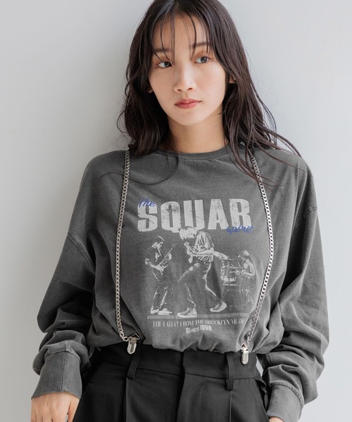 LOWRYS FARM（ローリーズファーム）の「フォトＴシャツＬＳ  152718（Tシャツ/カットソー・レディース・チャコールグレー/オフホワイト・FREE）」の8枚目の写真