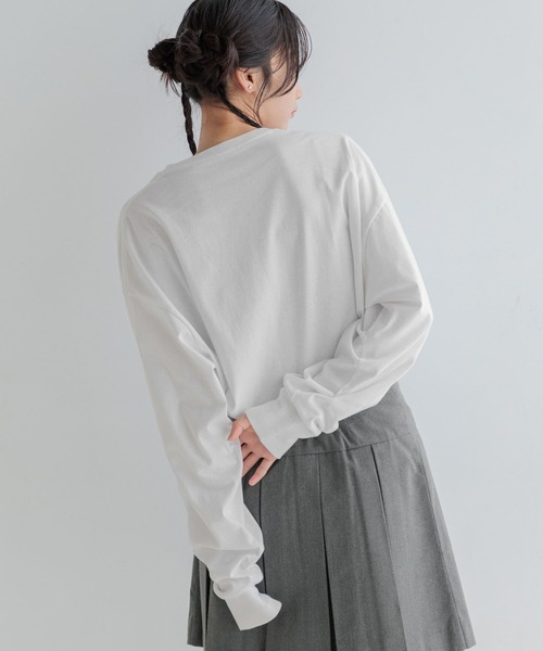 LOWRYS FARM（ローリーズファーム）の「フォトＴシャツＬＳ  152718（Tシャツ/カットソー・レディース・チャコールグレー/オフホワイト・FREE）」の16枚目の写真