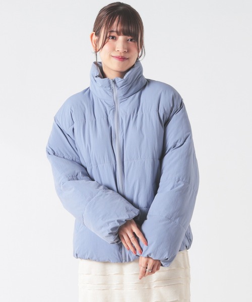 Honeys（ハニーズ）の「【非フッ素撥水加工】スタンドファイバーダウン（ダウンジャケット/コート・レディース・ブラック/サックスブルー/チャコール/ホワイト・S/M/L/LL）」の4枚目の写真