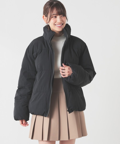 Honeys（ハニーズ）の「【非フッ素撥水加工】スタンドファイバーダウン（ダウンジャケット/コート・レディース・ブラック/サックスブルー/チャコール/ホワイト・S/M/L/LL）」の3枚目の写真