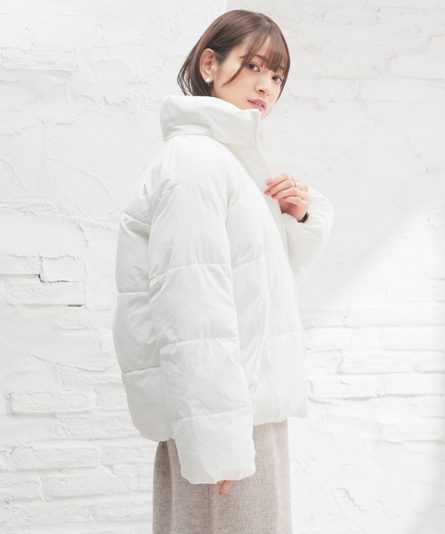 Honeys（ハニーズ）の「【非フッ素撥水加工】スタンドファイバーダウン（ダウンジャケット/コート・レディース・ブラック/サックスブルー/チャコール/ホワイト・S/M/L/LL）」の13枚目の写真