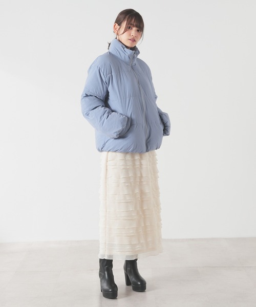 Honeys（ハニーズ）の「【非フッ素撥水加工】スタンドファイバーダウン（ダウンジャケット/コート・レディース・ブラック/サックスブルー/チャコール/ホワイト・S/M/L/LL）」の17枚目の写真