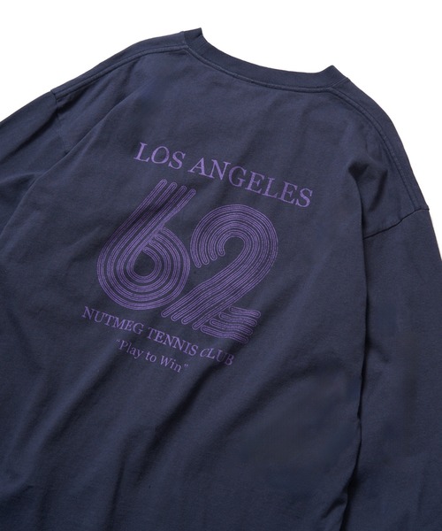 NO NEED(ノーニード)の「【NUTMEG/ナツメグ】TENNISプリント USAヘビーウェイト ロンT(Tシャツ/カットソー・メンズ・ブラック/オフホワイト/グレー/ネイビー・M/L)」の4枚目の写真