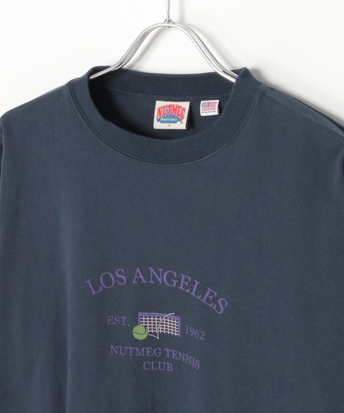 NO NEED(ノーニード)の「【NUTMEG/ナツメグ】TENNISプリント USAヘビーウェイト ロンT(Tシャツ/カットソー・メンズ・ブラック/オフホワイト/グレー/ネイビー・M/L)」の9枚目の写真