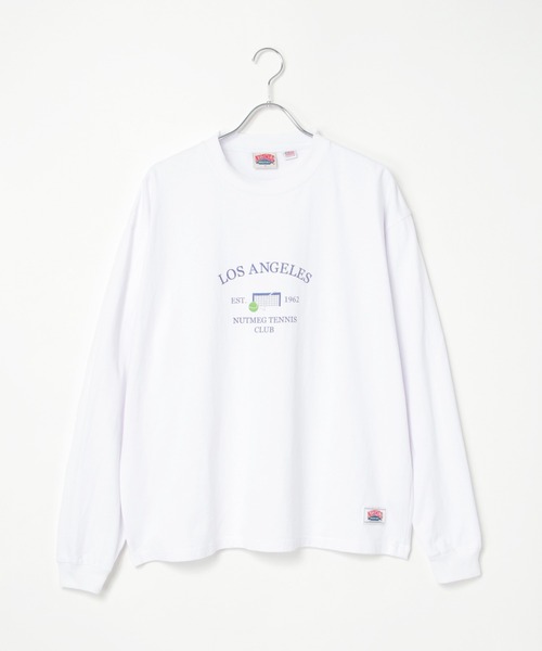 NO NEED(ノーニード)の「【NUTMEG/ナツメグ】TENNISプリント USAヘビーウェイト ロンT(Tシャツ/カットソー・メンズ・ブラック/オフホワイト/グレー/ネイビー・M/L)」の5枚目の写真
