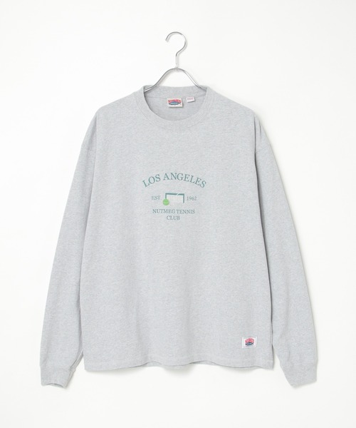 NO NEED(ノーニード)の「【NUTMEG/ナツメグ】TENNISプリント USAヘビーウェイト ロンT(Tシャツ/カットソー・メンズ・ブラック/オフホワイト/グレー/ネイビー・M/L)」の7枚目の写真