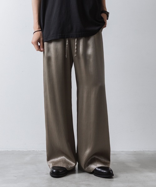 Name. / ネーム レーヨンプレイドイージートラウザー stein / シュタイン】WINDBREAKER EASY TROUSERS - DARK GREY
