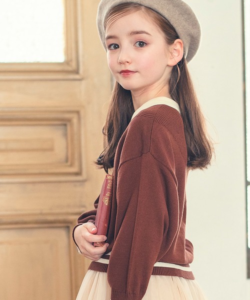 襟付きブラウンニットTシャツ（ニット/セーター）｜DRESCCO（ドレスコ