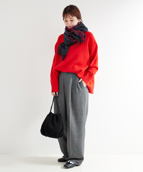 B.C STOCK(ベーセーストック)の「MOON/ムーン 別注 チェックストール(マフラー・レディース・ブルー/グリーン/ブラック/グレー/チャコールグレー・FREE)」の12枚目の写真