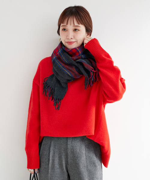 B.C STOCK(ベーセーストック)の「MOON/ムーン 別注 チェックストール(マフラー・レディース・ブルー/グリーン/ブラック/グレー/チャコールグレー・FREE)」の15枚目の写真