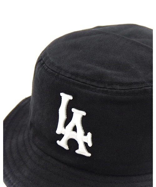 AMERICAN NEEDLE(アメリカンニードル)の「CAP/AMERICAN NEEDLE(アメリカンニードル) ロサンゼルスLAロゴ刺繍クラシックデザインバケットハット(ハット・メンズ・ブラック・L-XL)」の3枚目の写真