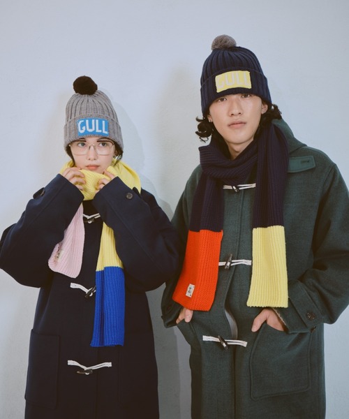 common gull products.(コモンガルプロダクツ)の「冬の香りするニット帽、ぽんぽん(ニットキャップ/ビーニー・レディース・ネイビー/グレー系・フリー)」の8枚目の写真