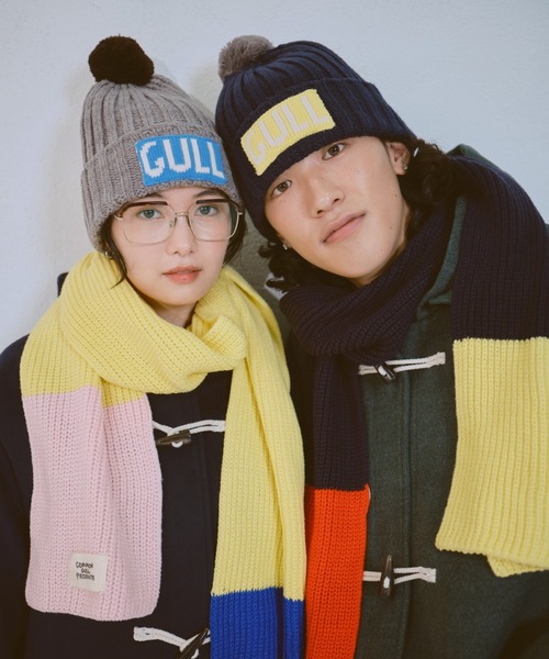 common gull products.(コモンガルプロダクツ)の「冬の香りするニット帽、ぽんぽん(ニットキャップ/ビーニー・レディース・ネイビー/グレー系・フリー)」の9枚目の写真