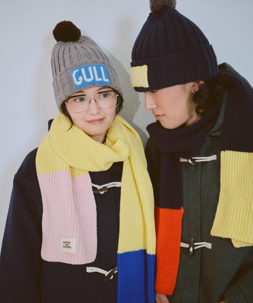 common gull products.(コモンガルプロダクツ)の「冬の香りするニット帽、ぽんぽん(ニットキャップ/ビーニー・レディース・ネイビー/グレー系・フリー)」の10枚目の写真