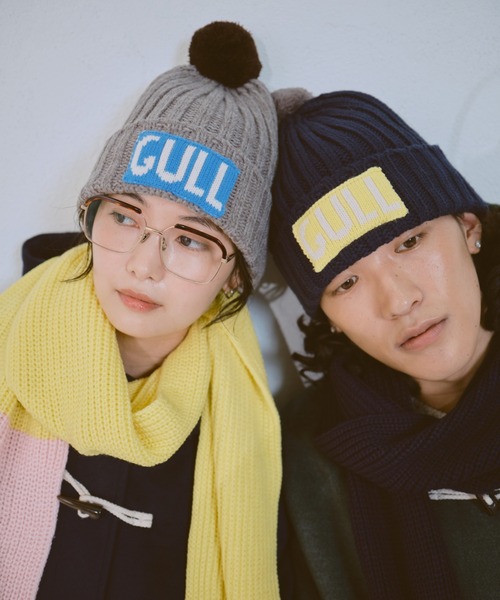 common gull products.(コモンガルプロダクツ)の「冬の香りするニット帽、ぽんぽん(ニットキャップ/ビーニー・レディース・ネイビー/グレー系・フリー)」の11枚目の写真