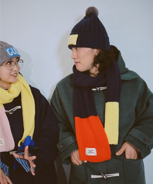 common gull products.(コモンガルプロダクツ)の「冬の香りするニット帽、ぽんぽん(ニットキャップ/ビーニー・レディース・ネイビー/グレー系・フリー)」の14枚目の写真