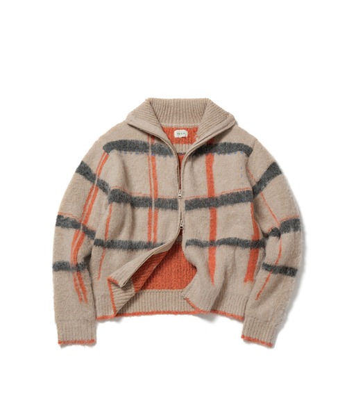 透明な空気のチェックジップニット（ニット/セーター）｜PAMM（パム