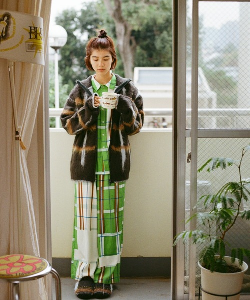 透明な空気のチェックジップニット（ニット/セーター）｜PAMM（パム